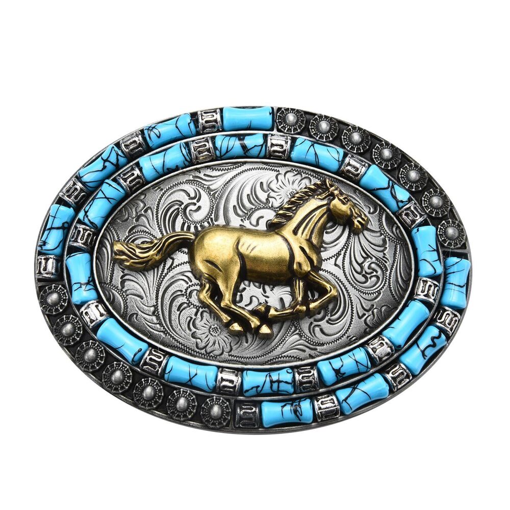 8134 Religious Cross Horse Bull Belt Buckle │Texas Cowboy Cowgirl Halloween